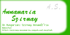 annamaria szirmay business card
